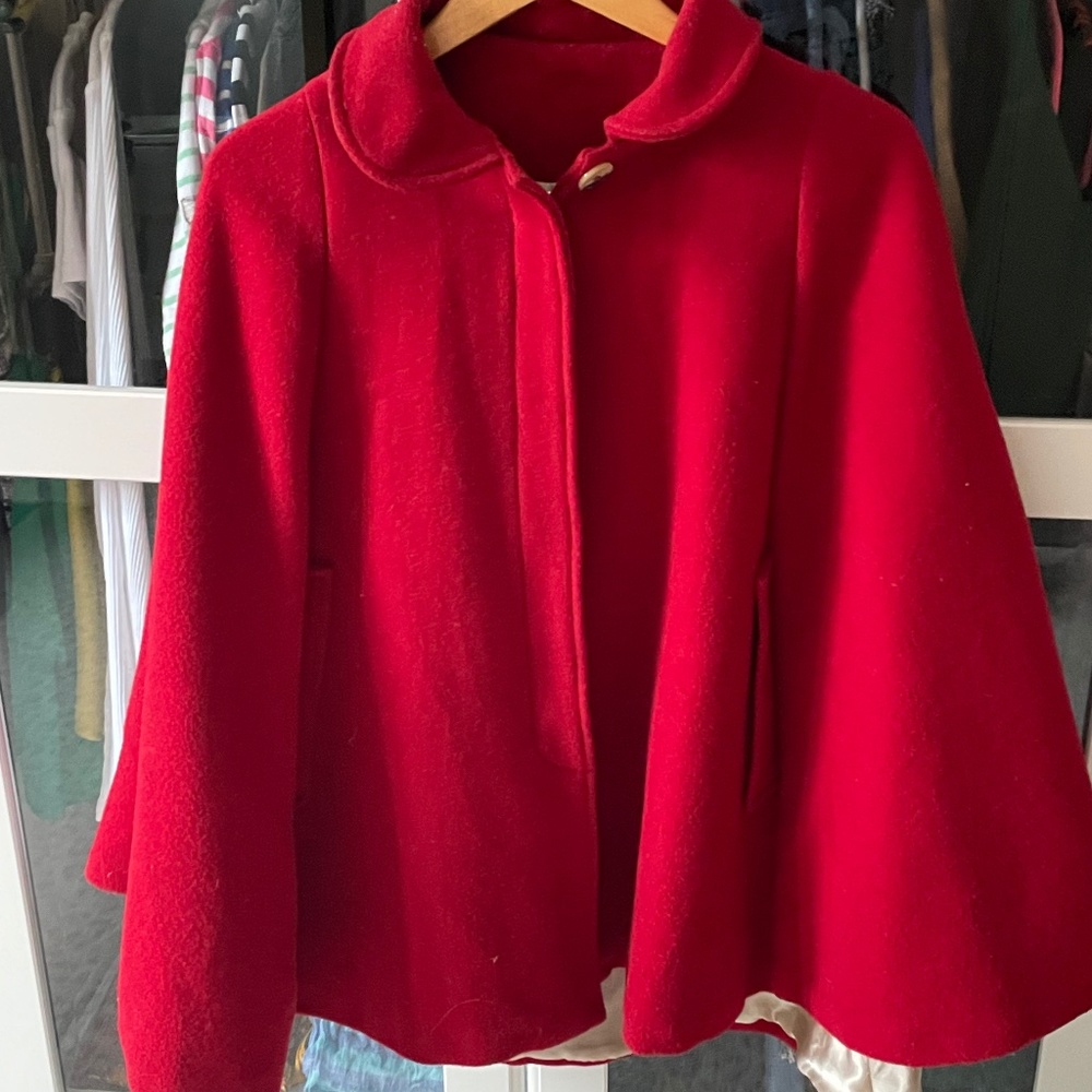 American Apparel Red Wool Cape